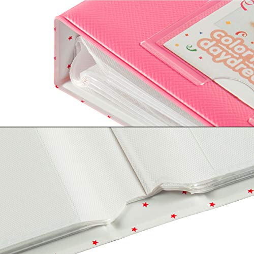 Image of ZENKO 64 Pockets Photo Album for Fujifilm Instant Mini 13 /12 /11 /9 /8 /SE /41 /99 /Evo /Liplay Instant Camera /Mini Link Printer, Polaroid Snap Touch Mint Zip Instant Camera Printer- Flamingo Pink