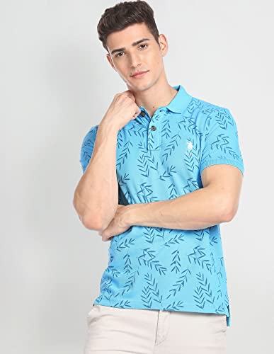 Image of U.S. Polo ASSN. Slim Fit Solid Polo T-Shirt for Men, Pique Knit - Half Sleeves Casual Mens Tshirt
