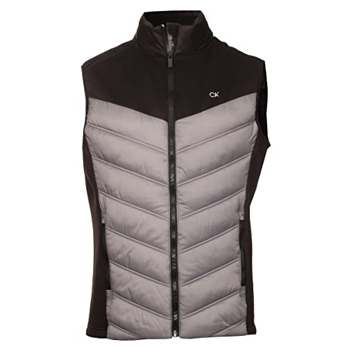 Calvin Klein Mens Performance Hybrid Gilet - Silver/Black - L