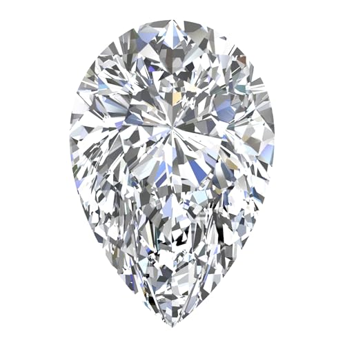 IGI Certified 3 Carats Loose Lab Grown Diamond, Pear Shape, E-F Color, VVS-VS Clarity, Real Diamond for Making Precious Fine Jewelry Gift - Rings, Necklaces, Earrings