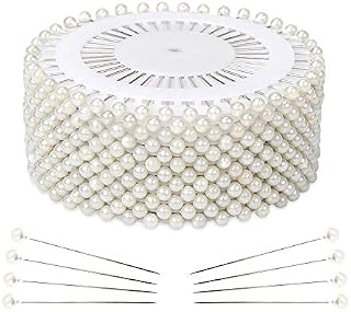 480 Pieces Head Pins,Bead pins,Pearl Pins,Long Straight Pins,Round Jewelry Pins for Wedding,DIY Dressmaking,Craft,Sewing,Decorations,Floral Corsage Bouquet Pins,Quilting Mark