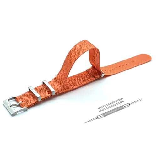 Image of Lineon 20mm & 22mm Stainless Steel 304 Buckle & loop Nylon Vintage Style NATO Watch Strap ONE WAY NATO Nylon STRAP Imported Quality With Pins and Pin Remover Tool (Include)