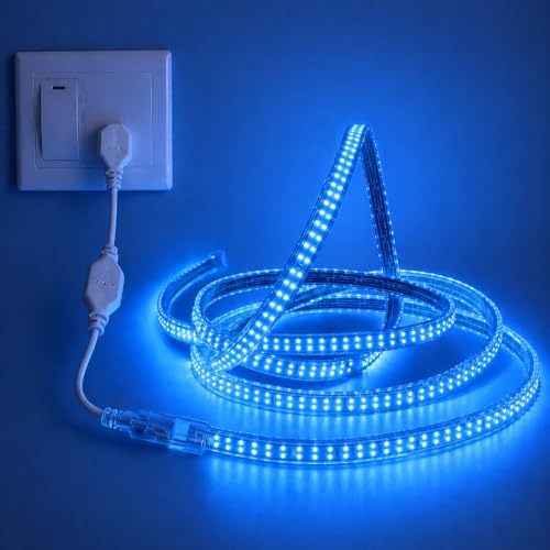 Image of 10 Meter LED Strip Light with Connector | Flexible Decorative Rope Light for Home, Bedroom, TV Backlight, Ceiling, Party & Festival Decoration (Blue, 10 Meter)