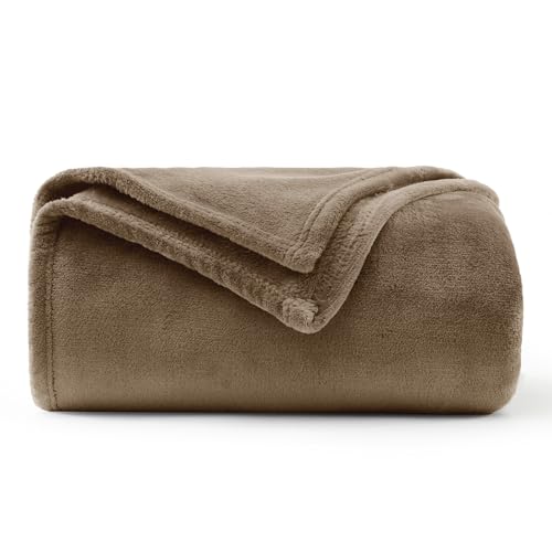 WAVVE Kuscheldecke Braun Flauschig Decke Fleecedecke - Sofadecke Klein Wohndecke Couchdecke, Decke Sofa Weich,Schokolade Hellbraun Leicht Sofaüberwurf 130x150 cm
