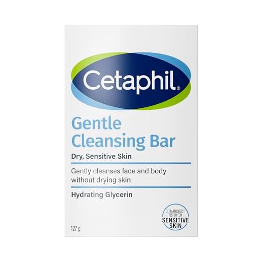 CETAPHIL Gentle Cleansing Bar, 4.5 oz Bar, Nourishing Cleansing Bar For Dry, Sensitive Skin, Non-Comedogenic, Non-Irritating for Sensitive Skin