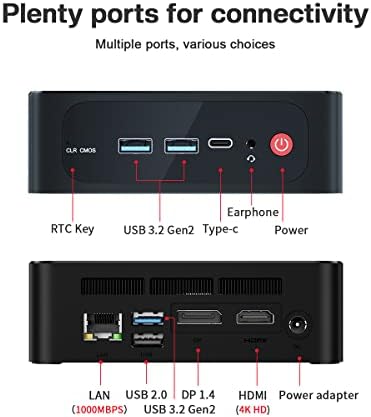 Beelink AMD Ryzen5 5500U 6 Cores 12 Threads up to 4.0GHz Desktop PC, Mini PC SER5 Wi-11 Pro, 16GB RAM 500GB NVMe SSD, Wi-Fi6 BT5.2, 4K Triple Display, WOL PXE Auto Power on, Gaming pc, Mini Desktop Pc