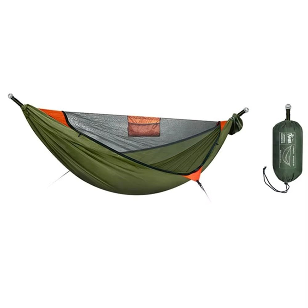 Hamac avec Moustiquaire Portable, Hamac avec Moustiquaire à Ouverture, Anti-Roulis, Balançoire de Camping pour Voyage, Randonnée, Jardin, Cour, Sommeil.