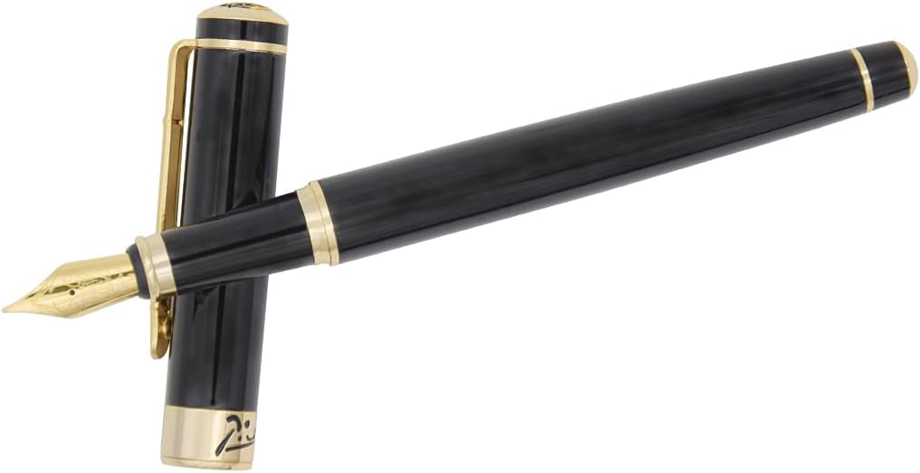 Gullor Advanced Fountain PEN Picasso 902 Golden Clip and Black Pen