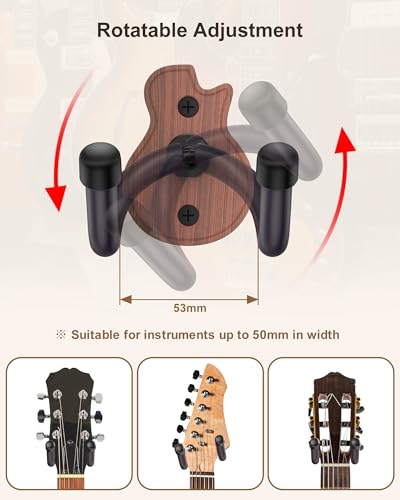Image of New Bee Ukulele Wall Mount, Guitar Wall Mount Hanger Hook Holder Stand Bracket with Screw Fits All Size Bass Mandolin Banjo