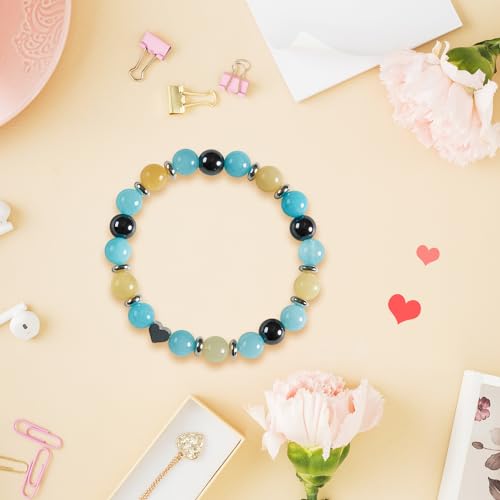 Image of Natural Stone Bracelets Gifts Heart Charm Bracelet Gifts Bracelets Gifts With Warm Message Card Bracelet