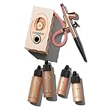 Luminess Air Icon Pro Airbrush System with 4-Piece Foundation Starter Kit, Tan Coverage - Quick, Easy & Long Lasting Application - Includes Silk 4-In-1 Foundation, Highlighter and Blush