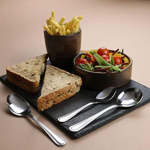 Bead Cutlery Tea Spoons - Pack of 12 | Stainless Steel Tea Spoons, Genware Bead Cutlery