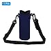 PATIKIL 66mmx185mm Water Bottle Sling Bag, 1 Pack Neoprene Portable Insulated Bottle Holder Carrier Textured with Adjustable Shoulder Strap, Navy Blue