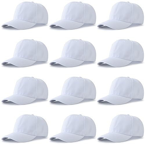 Image of NOBONDO 12 Pack Unisex Baseball Caps - Bulk Wholesale Blank Plain Adjustable Hats for Men & Women