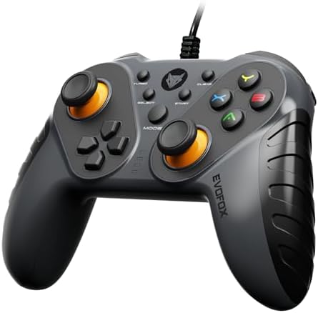 EvoFox Elite Ops Wired Gaming Controller for PC, Android TV and PS3 with 2.4m Long Cable | Dual Vibration Rumble Motors | Zero Lag Connectivity with Plug and Play functionality |2.4m Long Cable, X-Input & D-Input | Black