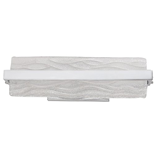 Varaluz Waveform 19" Led Bath Fixture - Polished Chrome Finish With Handmade Wave Ice Glass #TOP2