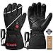 SAVIOR HEAT Heated Gloves for Men Women, 3M Rechargeable Electric Heated Leather Skiing and Snowboarding Gloves (M)