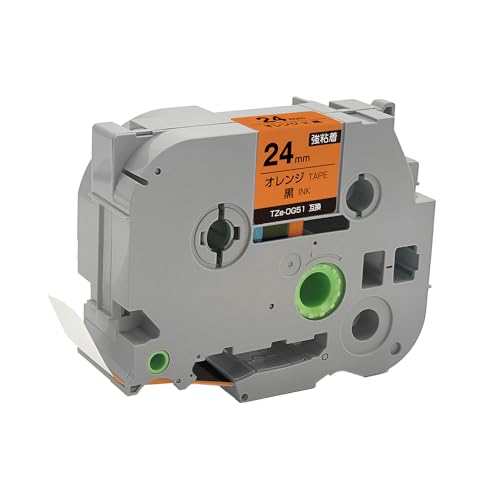 �u���U�[�p �s�[�^�b�` TZe-OG51 24mm �I�����W�e�[�v ������ ���S�� �P�i �݊����x�� �e�[�v�J�[�g���b�W �e�[�v�J�Z�b�g TZe �e�[�v PT-9700PC PT-9800PCN PT-P900W PT-P910BT PT-P950NW P