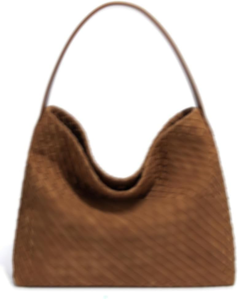 Slouchy Suede Woven Hobo Bags Women Trendy Suede Purse Crossbody Crescent Shoulder Satchel Bag Top Handle Tote Handbag | Slouchy, Woven, Trendy, Suede Purse, Crescent
