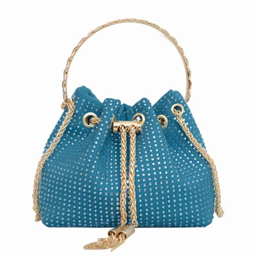 Anopo Bolso de Noche de Diamantes de Imitación para Mujer Strass Clutch Bolso de Bandolera para Boda Fiesta Prom Azul Anopo Bolso de Noche de Diamantes de Imitación para Mujer Strass Clutch Bolso de Bandolera para Boda Fiesta Prom Azul