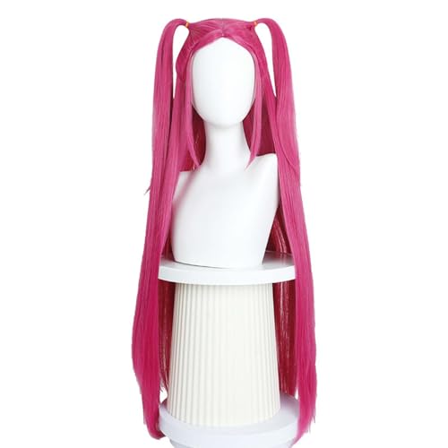 Rumi Cosplay peluca de pelo largo Rosa Anime Hunter Mira Cosplay Halloween Carnaval Juego de rol Fiesta Disfraz Pelucas Accesorios Mujer (Rosa, Talla única)