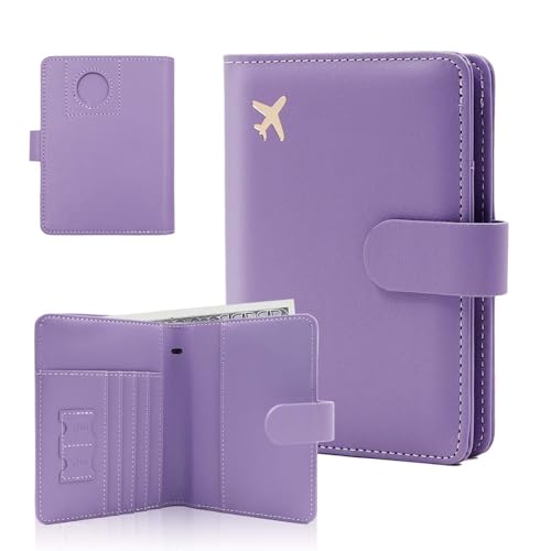 Image of Melsbrinna Premium Leather Passport Holder Covers Case, Waterproof Rfid Blocking Travel Wallet Passport Holder with Pen Holder, Cute Passport Book for Women /Men