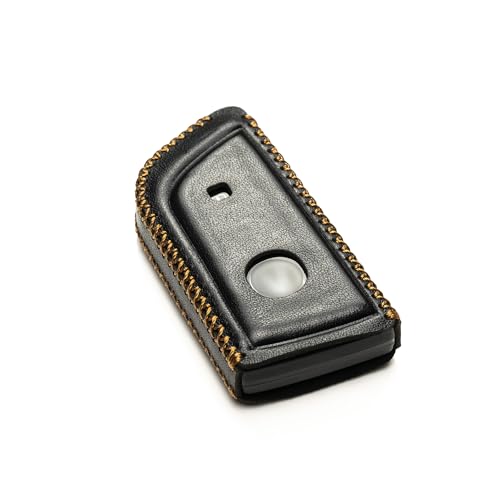 Image of Vitodeco Genuine Leather Smart Key Fob Case with Leather Key Strap Compatible for Acura MDX, RDX, ADX, TLX, INTEGRA - 5-Button, Black