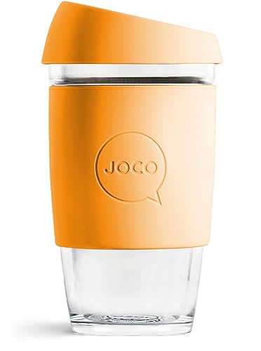 JOCO 16oz Travel Friendly Eco-innovative Borosilicate Reusable Classic Glass Coffee