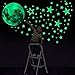 Adesivi da Parete Luminosi, 435 Fogli Adesivi Murali Stelle Brillanti, Adesivi Murali Stelle E Luna Cielo Stellato, Stelle Adesive Fluorescenti per la Decorazione Della Stanza dei Bambini (Verde)