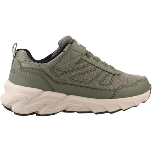Skechers Garçon Elite Sport Tread Aquavek Baskets, Olive Synthetic Textile Silver & Black Trim, 27.5 EU