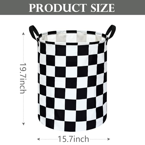 Image of Round Laundry Hamper Clothes Storage Basket Fabric Storage Hamper Organization Storage Bin, Nursery Box,Gift Basket with Handles