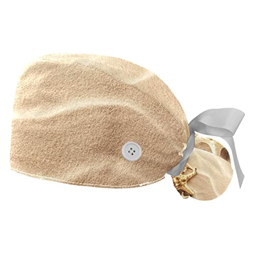 Casquettes de travail ajustables JDEZ anti-glissement motif océan lot de 2