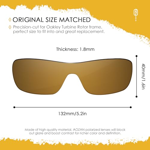 Image of ANSI Z87.1 Replacement Lenses For Oakley Turbine Rotor OO9307 Sunglasses
