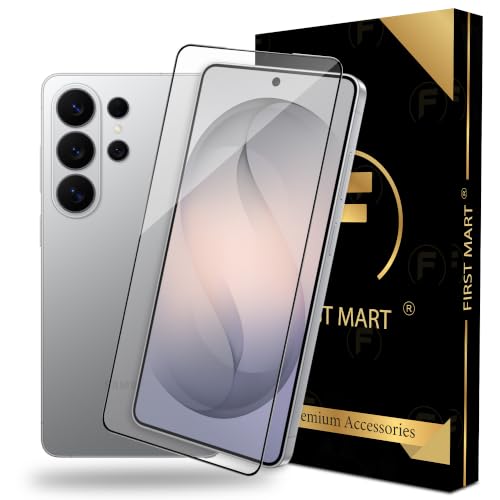 Image of FIRST MART Tempered Glass for Samsung Galaxy S26 Ultra, 9H Full-Glue Screen Protector, 3D Edge-to-Edge, HD Clear, Oleophobic, Case-Friendly, Black, Pack of 1