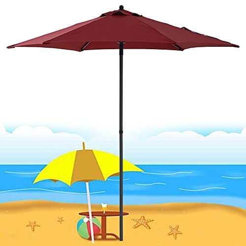 Parasol de jardin 218cm rouge pliable pour table de terrasse de café