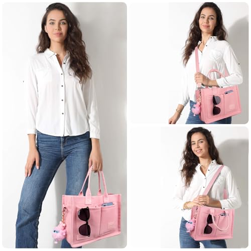 13.4" Gosect Women's Canvas Multi-Pocket Convertible Tote & Crossbody Shoulder Bag (2 Colors) - image 2