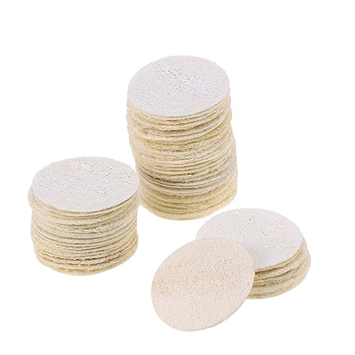 NOLITOY 50 Pcs Reusable Loofah Facial Wash Pads Exfoliating Scrubbing Sponges for Gentle Makeup Removal and Skin Care for Daily Cleansing and Travel