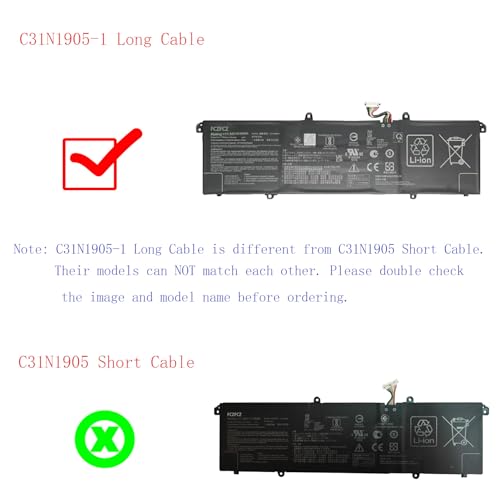 Image of C31N1905-1 Battery 50Wh 4335mAh Replacement for Asus VivoBook D1505YA F1704ZA K1703ZA K1703ZA K3504ZA M1505YA M1605XA M3504YA M3704YA N3504ZA N3704YA P1704ZA Series 31CP5 /70 /82 11.55V 3-Cell