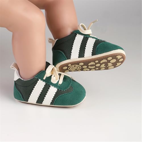 Image of HsdsBebe Baby Boys Girls Pu Leather Hard Bottom Walking Sneakers Toddler Rubber Sole First Walkers Infant Cartoon Slippers Crib Shoes