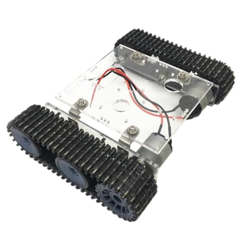 wueiooskj Kits de Robot para armar Tanques con chasis de orugas, chasis aleación, Motor Potencia, Rendimiento Robusto, Robot Inteligente acrílico, DC9 12V, Tanque con orugas para Kits armar,