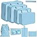 Produktbild OrgaWise Packing Cubes Koffer Organizer Packtaschen Set 9 Stück wasserdichte Packwürfel ideal für Koffer