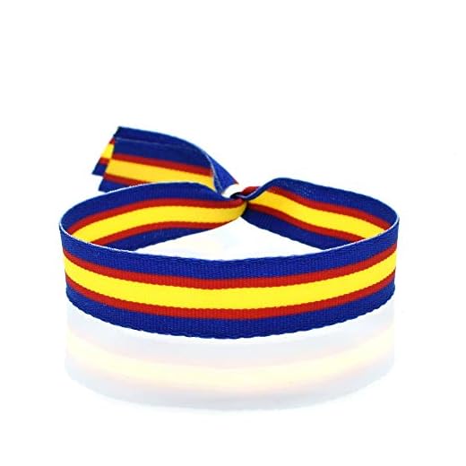 BDM Pulsera de Hombre y Mujer de Tela Azul con la Bandera de España. Ajustable a Diferentes Medidas.