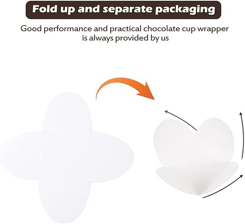 Miniatura 6 de Hemoton 400 unidades de papel kraft cuadrado de trufas de chocolate, tazas de cartón para hornear, bandejas con compartimento para magdalenas,