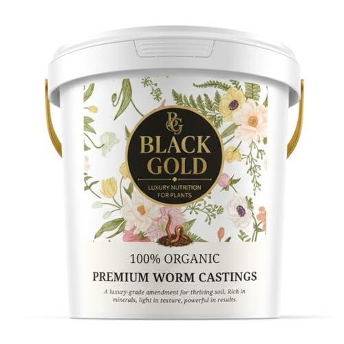 Black Gold Worm Castings Bucket | 100% Worm Castings for Mixing or Topdressing | Pots Gardens & Raised Beds | Supports Microbial Activity & Root Health (10L)