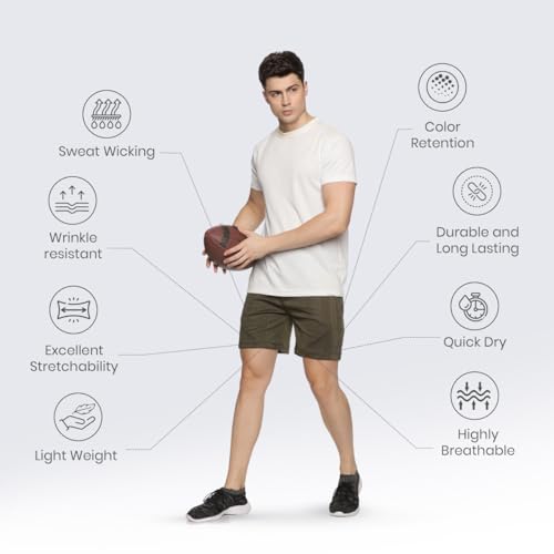 Image of DOMIN8 Basic Shorts for Men | Gym Shorts | Best for Yoga, Training Short for Boys | Casual Boxer for Men | Olive Green - S