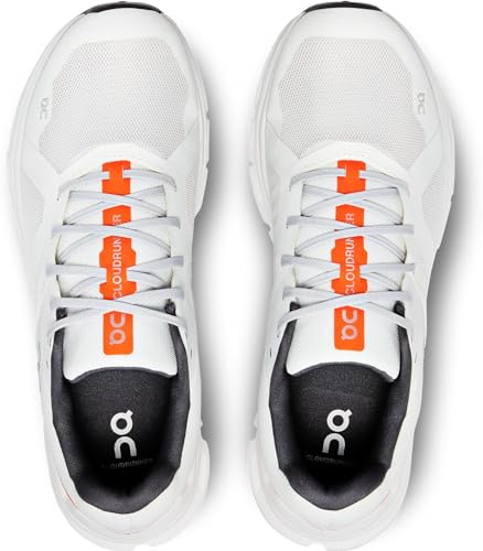 Image of On Men's Cloudrunner Sneakers, Undyed-White /Flame, 12 Medium US