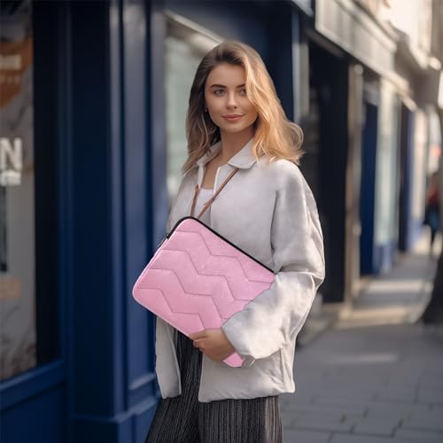 Funda para portátil 13-14 pulgadas con textura rosa brillosa miniatura 7