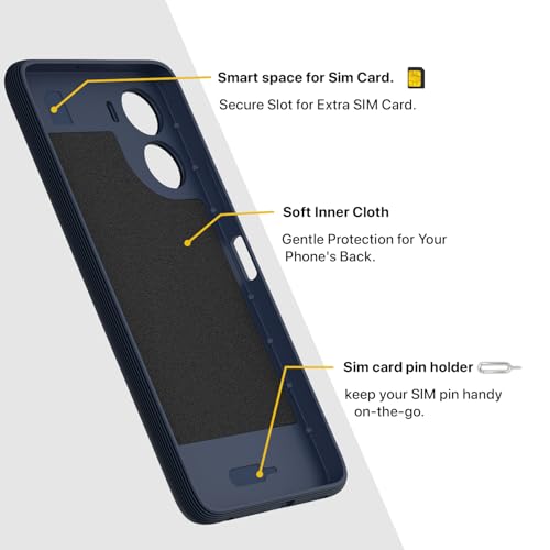 Image of Pikkme Back Cover for Vivo Y16 Camera Protection 3D Hexa Cube Design Silicone Protective Bumper Case (Blue)