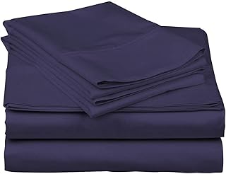 Silentnight RV King (72X80) Plum Solid 100% Egyptian Cotton Sateen Sheet Set, 800 Thread Count Soft & Smooth Durable 4 Piece Set 15