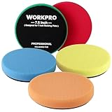WORKPRO 7.5 Inch Buffing Sponge Pads, 5Pcs 7.5 Inch Face for 7 Inch Backing Plate, Cutting Polishing Pad Kit for Car Buffer Polisher Compounding, Polishing and Waxing